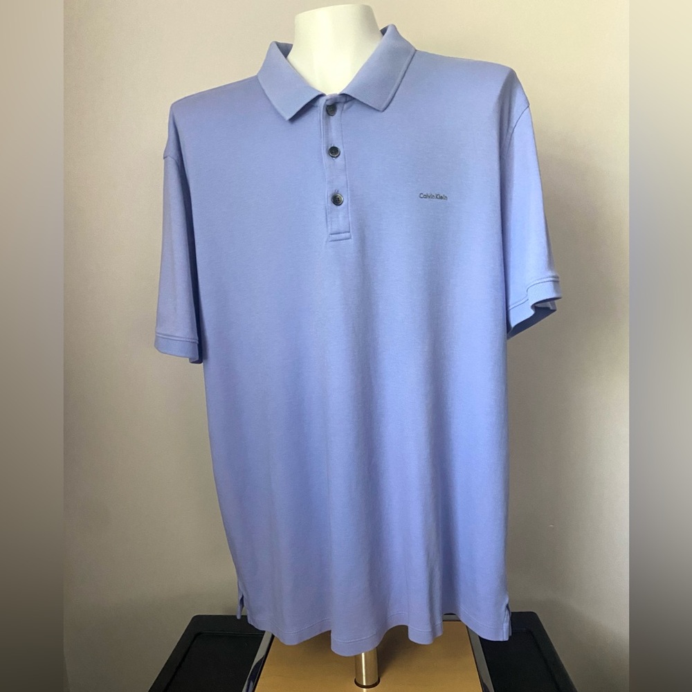 Calvin Klein Men's Light Purple Polo Shirt Size Large